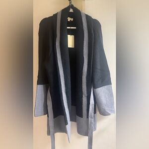 Elan Black and Gray Knit Cardigan